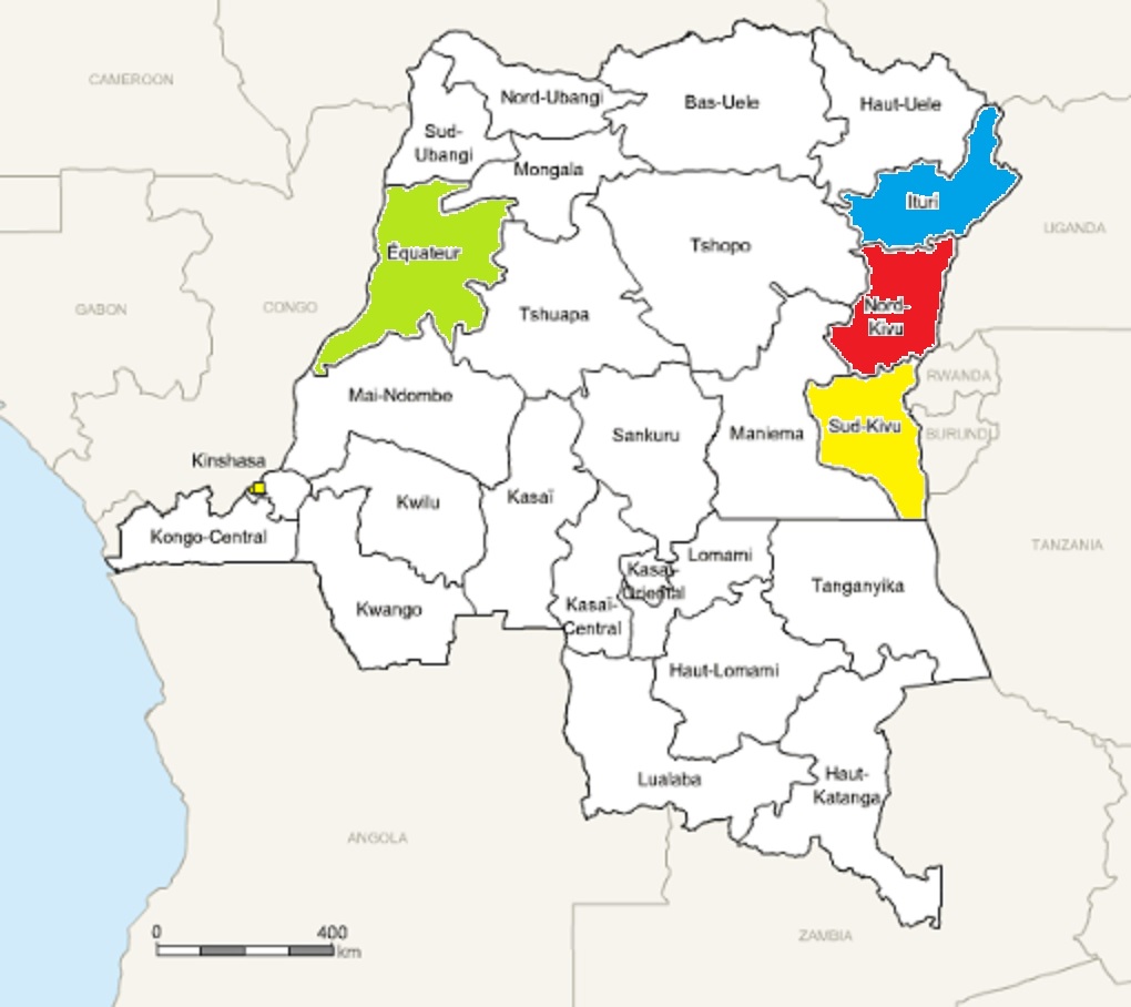 DRC provinces map