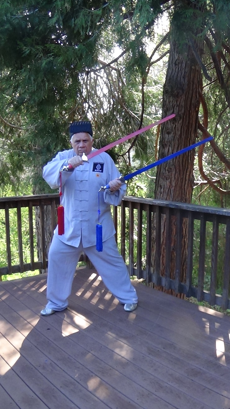 swords in red and blue