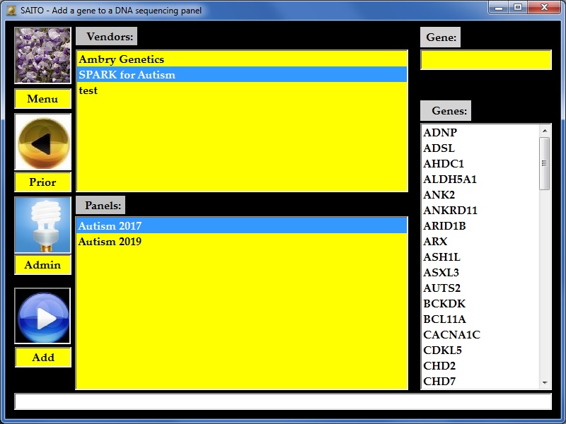 add DNA sequencing vendor panel gene