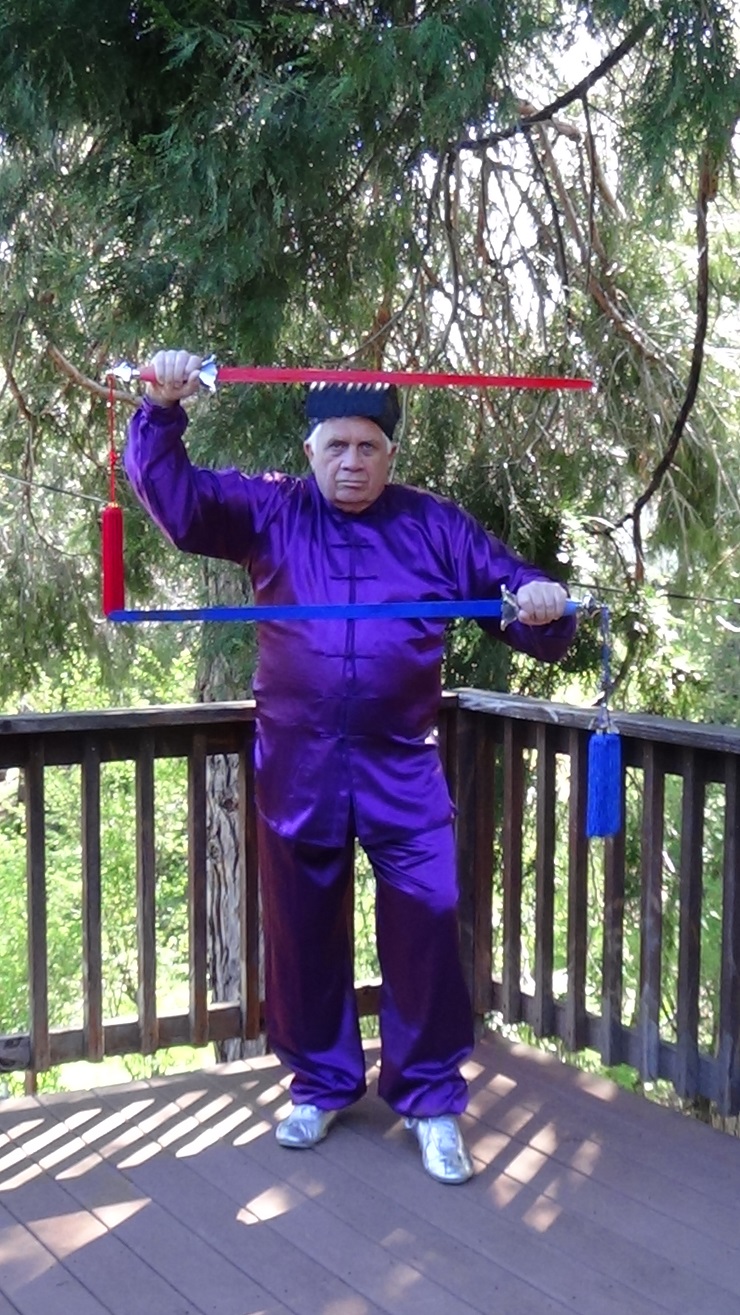 swords in red and blue