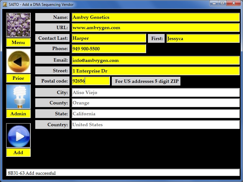 add DNA sequencing vendor